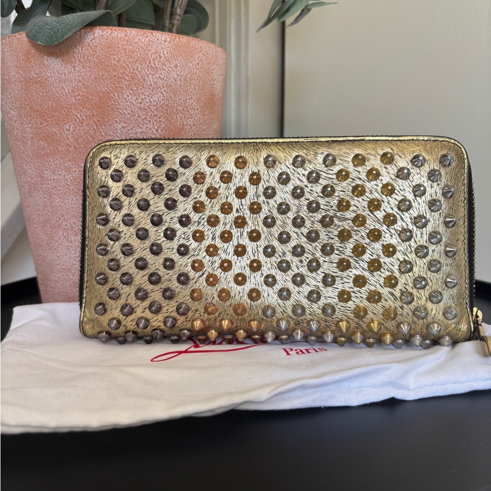 Christian Louboutin Gold Studded Wallet